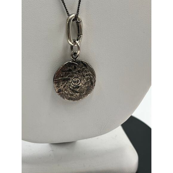 WAXING POETIC WP Sterling Silver Fleur De Lis Wax Sealed Pendant Necklace 16". - Picture 4 of 13